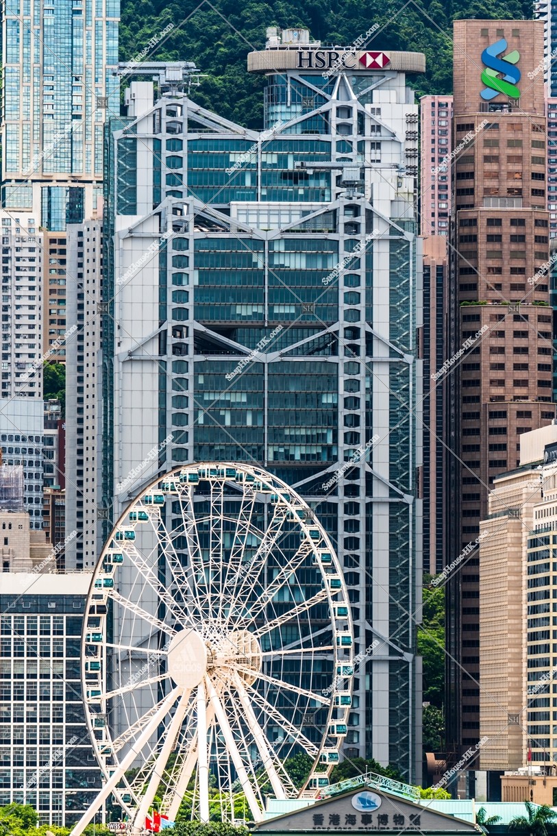 HSBC本店ビルと香港観覧車