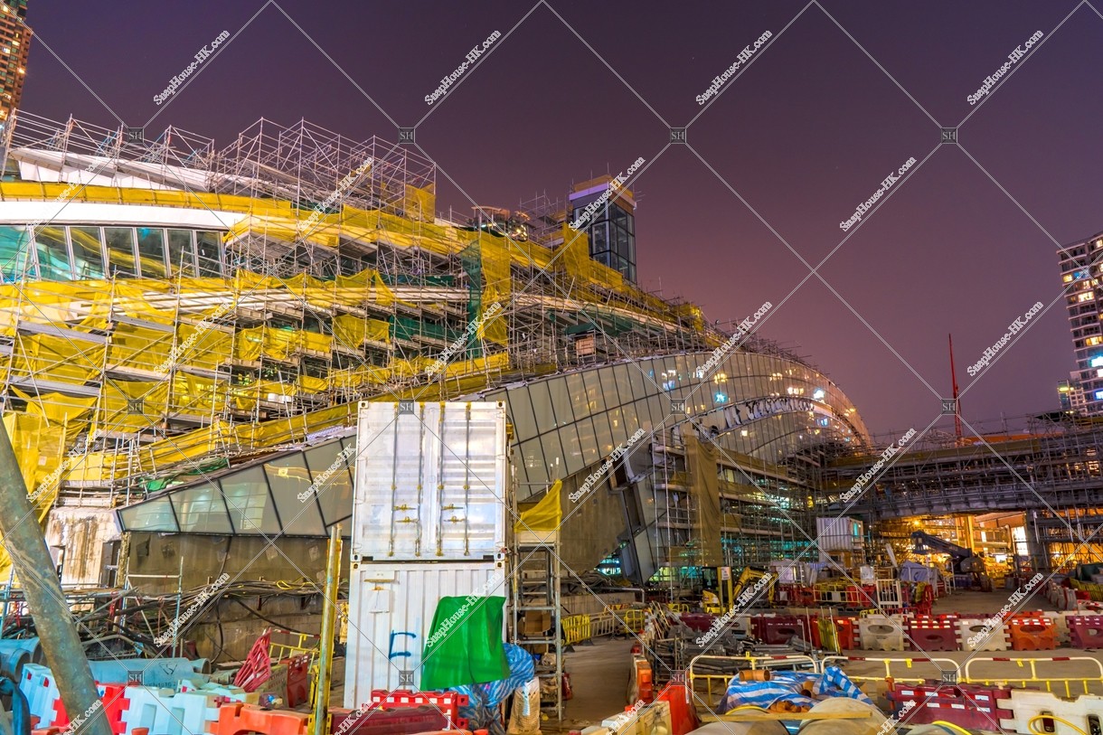 夜の建設中の西九龍駅 その⑧