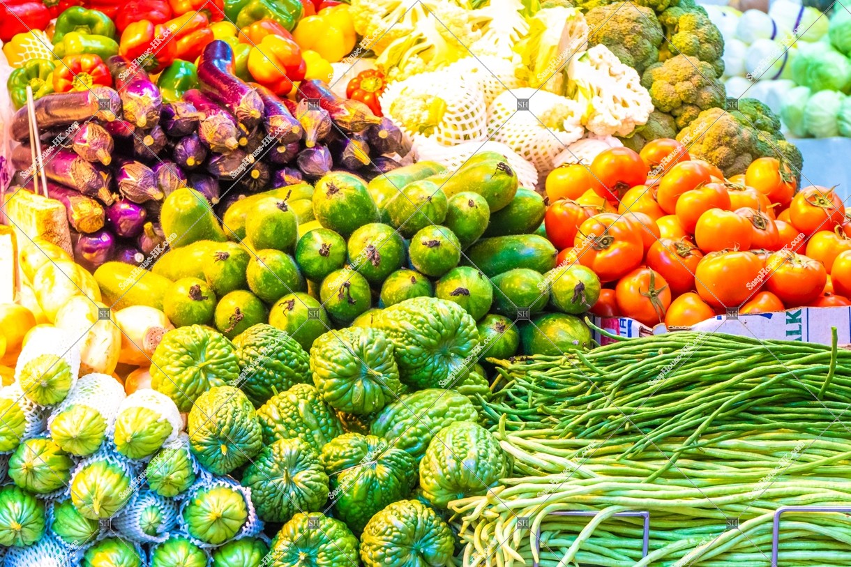 マーケットで販売されている野菜