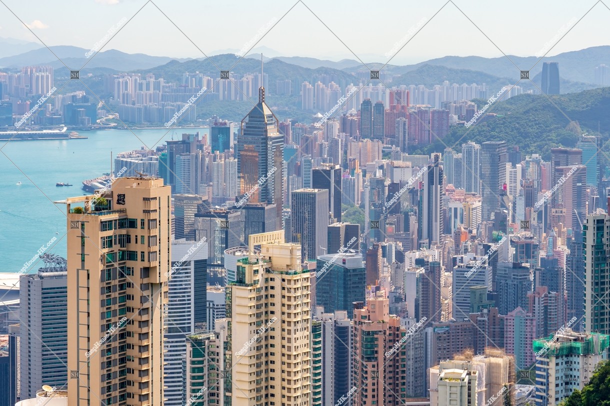 ヴィクトリア・ピークから見る香港島の都市風景 その①