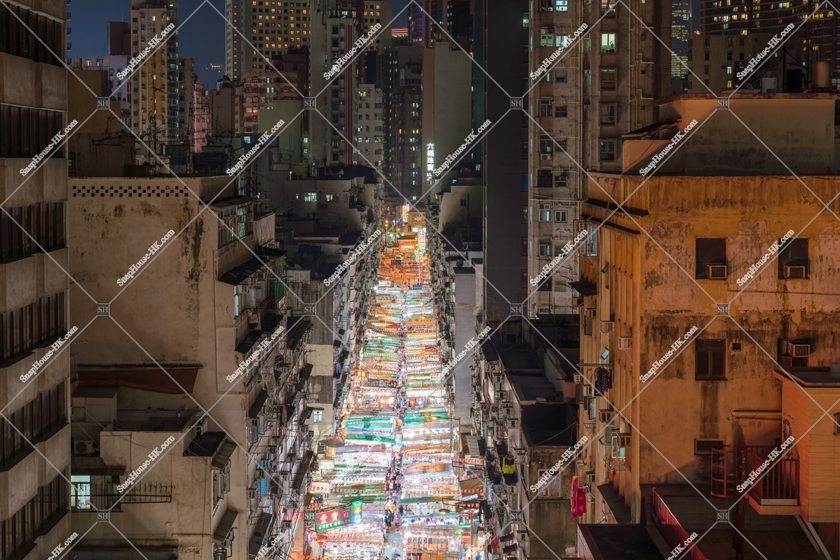 油麻地 廟街の夜景 その④