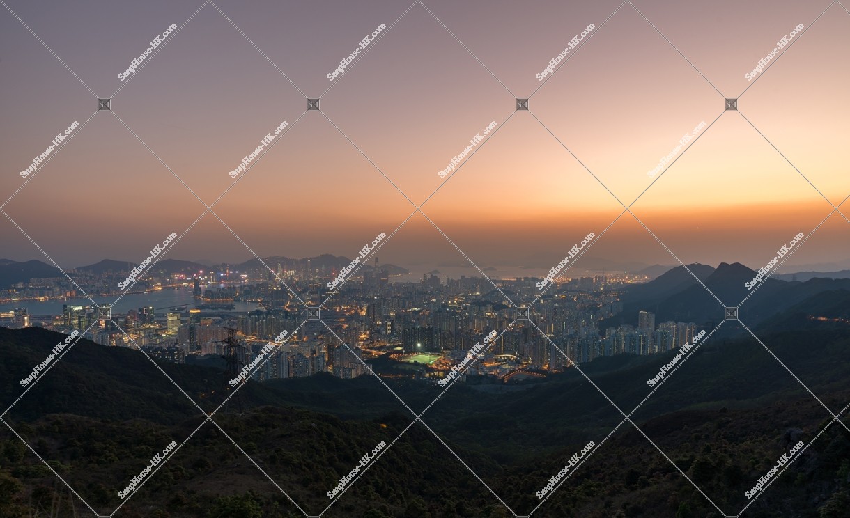 飛鵝山から見る香港の夕景 その①