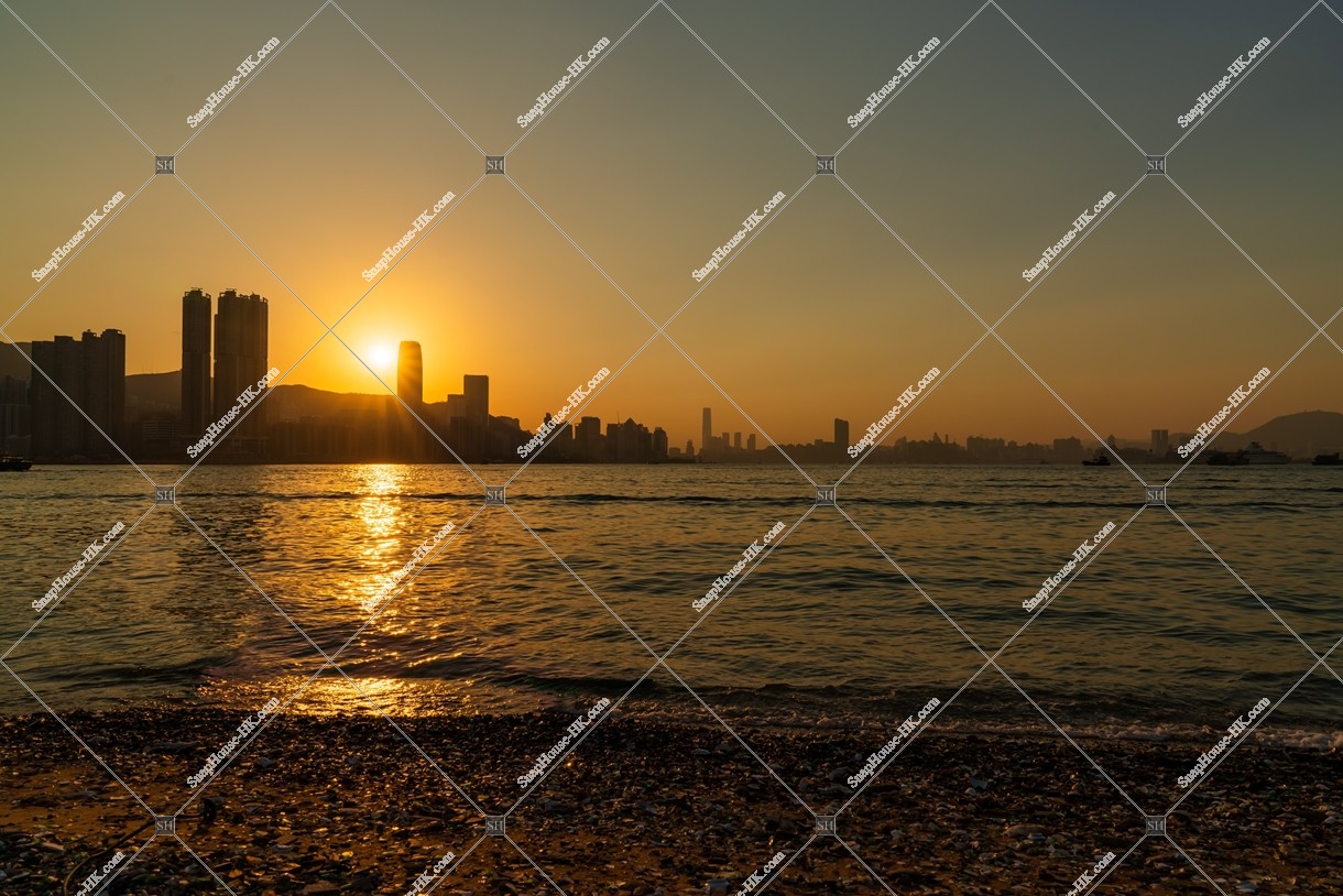 三家村から見るヴィクトリア・ハーバーの夕陽 その⑨