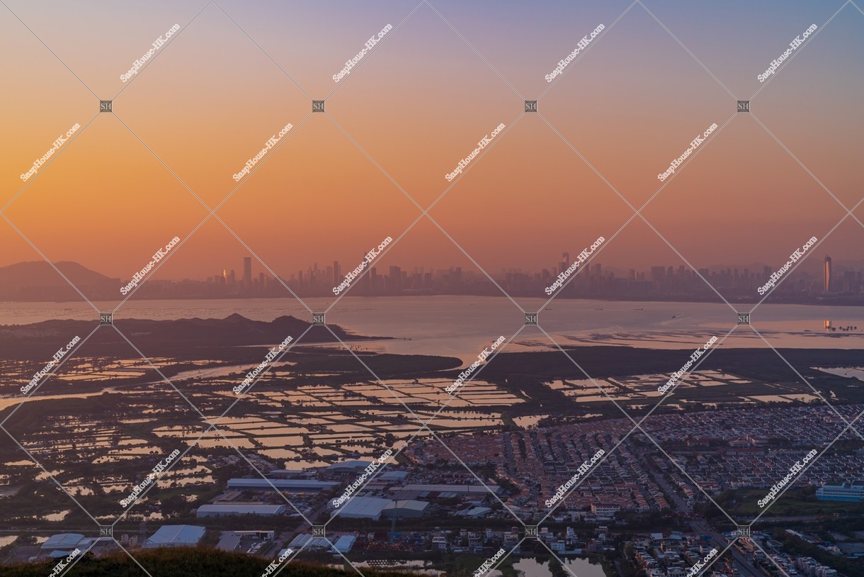 元朗の郊外と深センの夕方の風景 その④