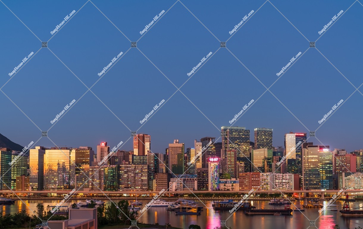 觀塘の夕方のビル群の風景 その⑤