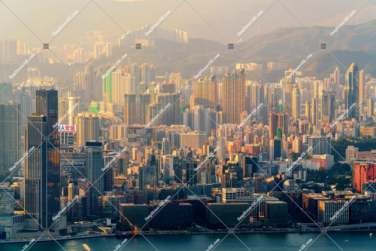 九龍地域の夕方のスカイラインビュー その②