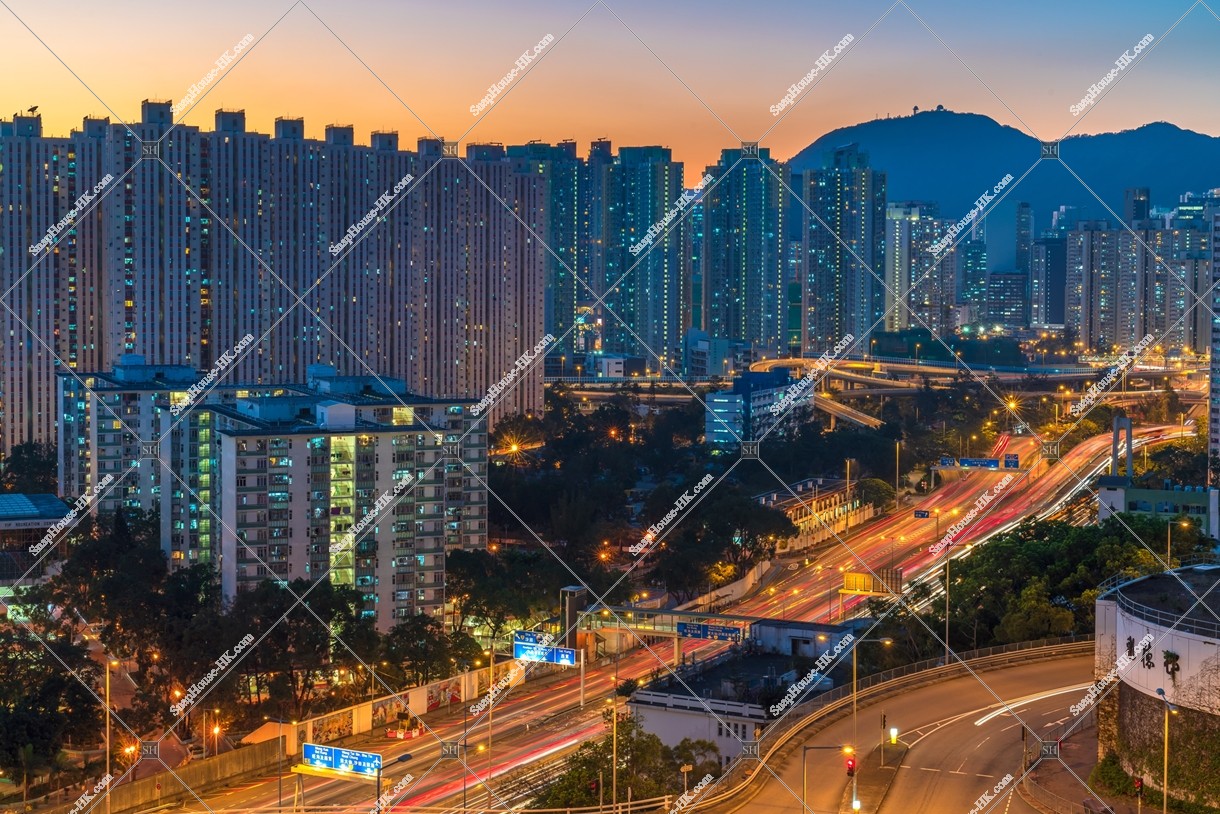 夕方の九龍灣の街並みの風景 その⑤