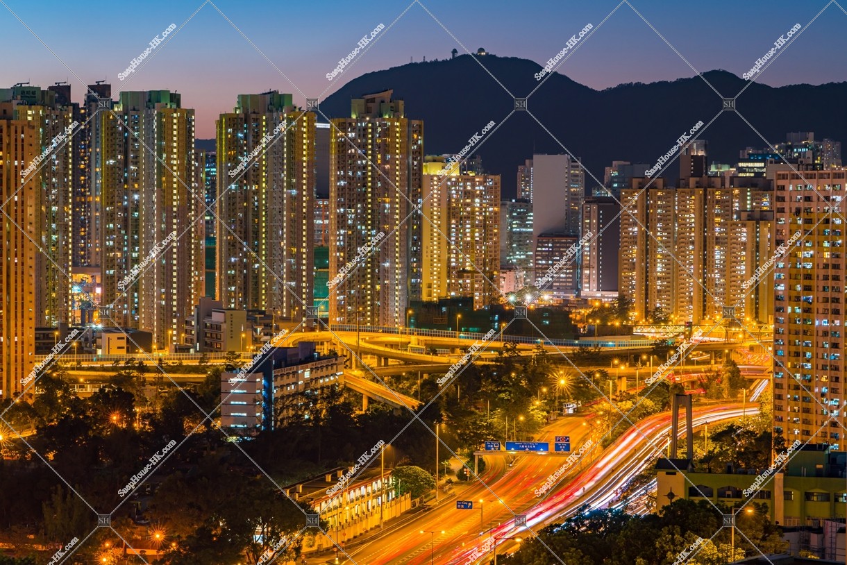 夕方の啟德から牛頭角の街並みの風景 その①