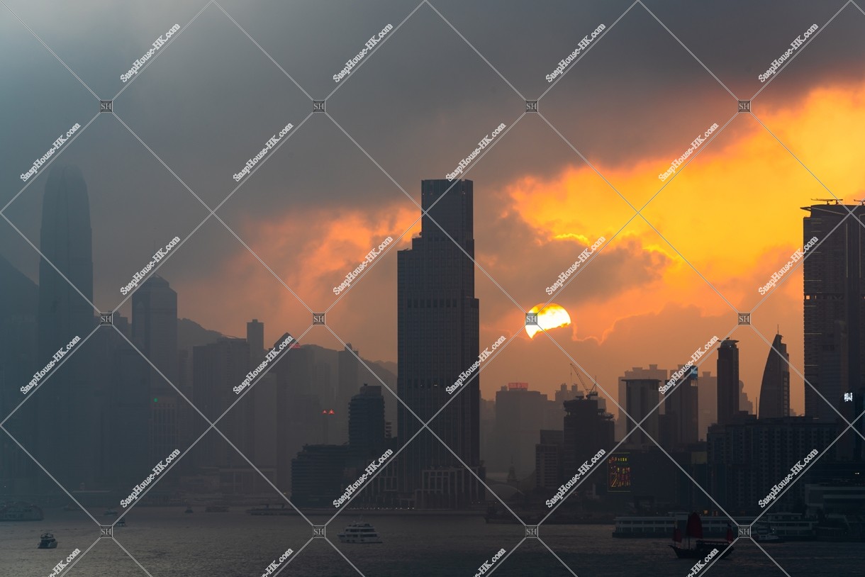 夕日と九龍半島と香港島 その③