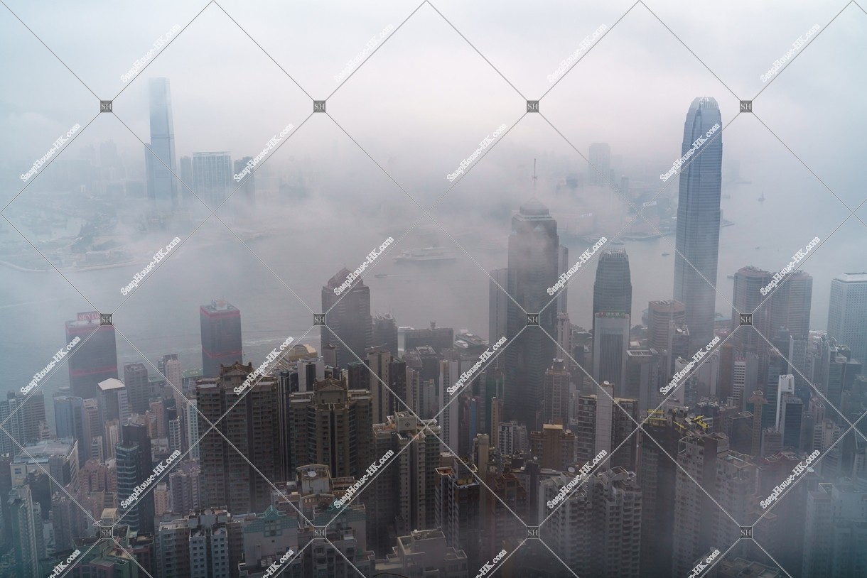 ヴィクトリア・ピークから見る香港の都市と雲海 その⑮