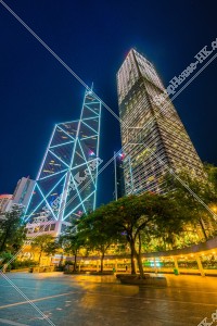 セントラル（中環） 中国銀行タワーと長江集団中心の夜景 その②