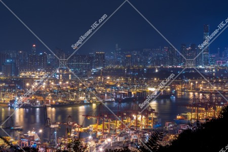 昂船洲大橋(ストーンカッターズ橋)と九龍の夜景 その②