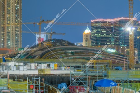 夜の建設中の西九龍駅 その①
