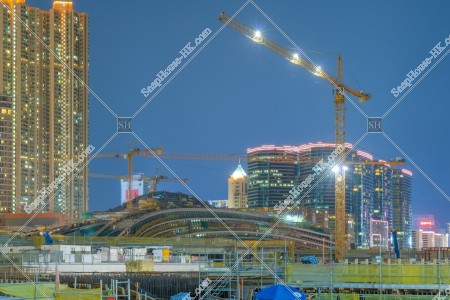 夜の建設中の西九龍駅 その②