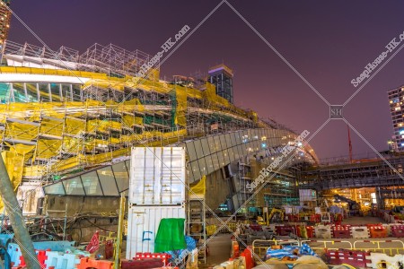 夜の建設中の西九龍駅 その⑧