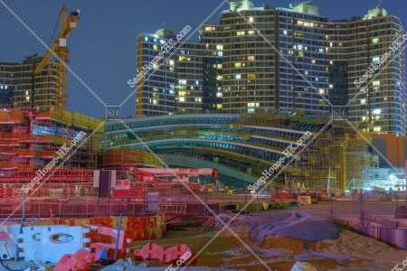 夜の建設中の西九龍駅 その⑨