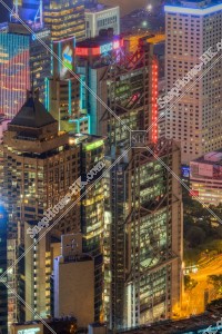 セントラル（中環） 夜のHSBC本店ビル