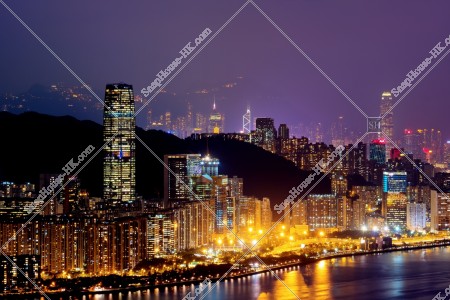 香港島の高層ビル群の夜景 その②