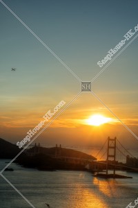 青馬大橋と夕日 その⑤