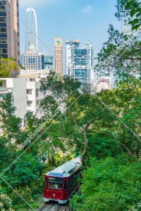 セントラル（中環）の高層ビルとピークトラム その②