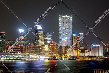 香港島から見る尖沙咀の西側 [夜景]