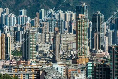 九龍城と楽富のマンション群の風景