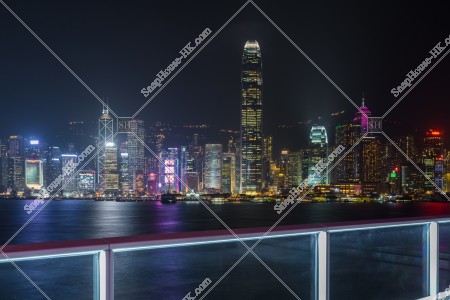 尖沙咀から見るセントラル（中環）の夜景 その①