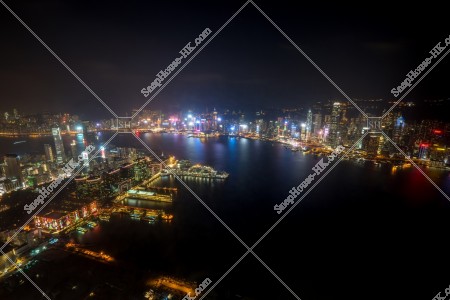 九龍 尖沙咀と香港島都市部の夜景 その③