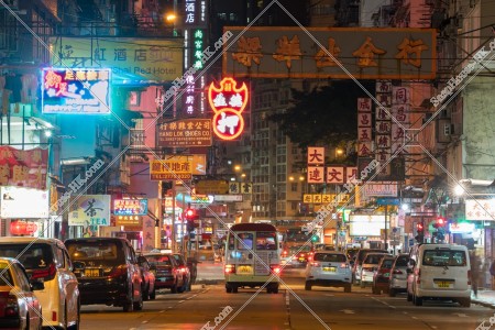 佐敦 上海街の夜の様子