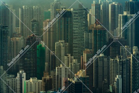 上環 スモッグ時の高層ビルの風景 その⑦