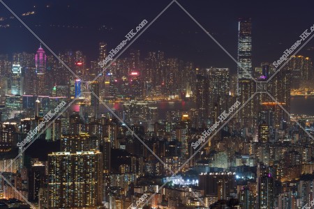 九龍半島と香港島の夜景 その③