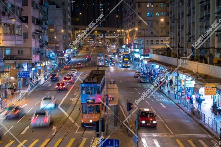 西灣河 筲箕灣道の夜の風景 その①