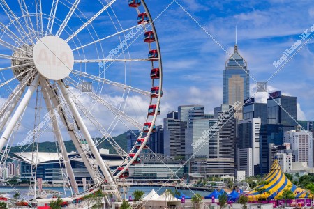 香港観覧車と灣仔のビル群の風景 その②