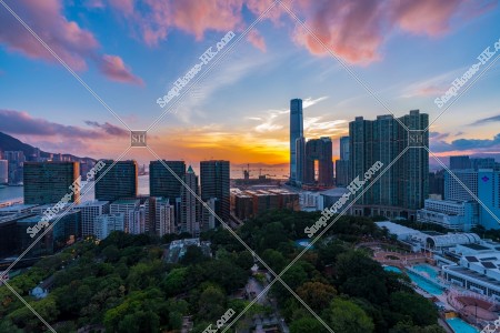 尖沙咀と西九龍の夕景 その①