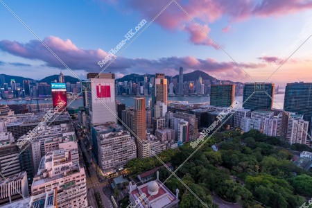 尖沙咀と香港島の夕景 その①