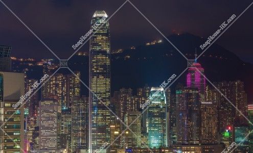 尖沙咀から見るセントラル（中環）の夜景 その①