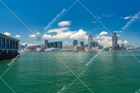 ヴィクトリアハーバーと尖沙咀の風景