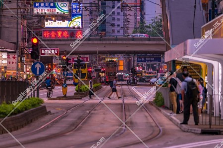 銅鑼灣 夕方の香港トラム