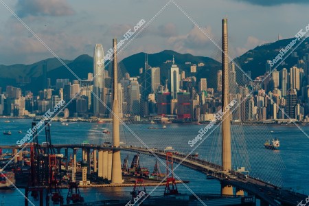 昂船洲大橋(ストーンカッターズ橋)と香港島の風景 その②