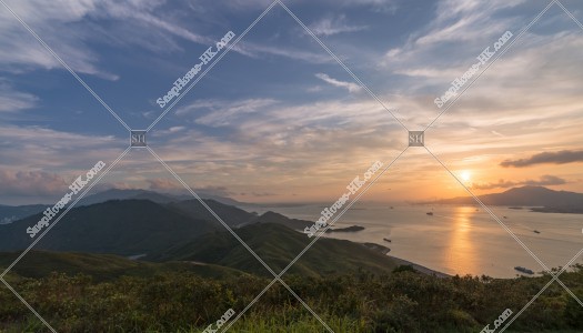 大嶼山(ランタオ島)から見る夕日 その③