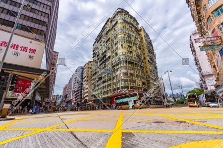 佐敦の交差点の風景