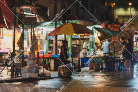 土瓜灣の夜のマーケットの風景