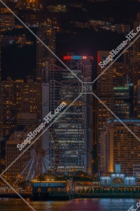 セントラル(中環) HSBC本店ビルとスタンダード・チャータード銀行ビルの夜景 その①