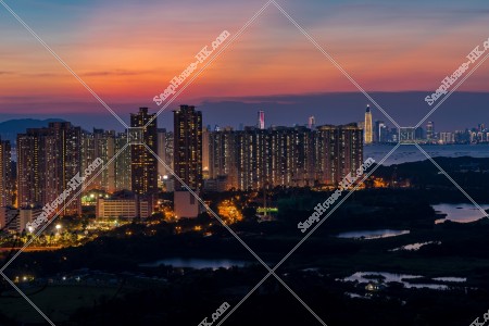 屯門のマンションの夜景