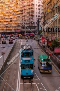 北角 夕方の街並みと香港トラム その②