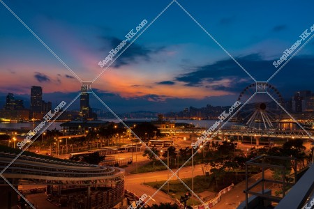 夜明け前のセントラル(中環)の風景 その①
