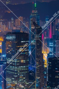 ヴィクトリア・ピークから見るセントラル(中環)の深夜の夜景 その⑦