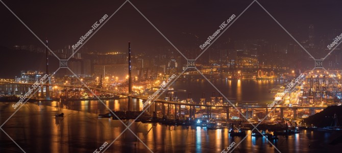 昂船洲大橋(ストーンカッターズ橋)の夜景 その③
