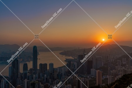 ヴィクトリア・ピークから見る香港の日の出の風景 その⑤