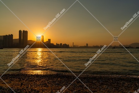 三家村から見るヴィクトリア・ハーバーの夕陽 その⑨